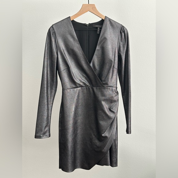 BCBGMAXAZRIA Metallic Faux Suede Mini Dress - Picture 3 of 7